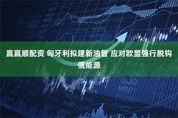 赢赢顺配资 匈牙利拟建新油管 应对欧盟强行脱钩俄能源